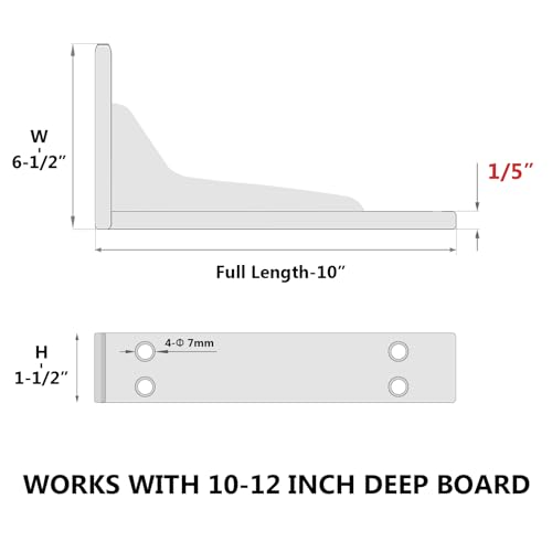 NEODROP 10 Inch Heavy Duty Shelf Brackets, Premium Metal Wall Bracket for Mantel, Countertop Support, Garage Storage Shelves | High Strength Corner Brace | 4-Pack Floating Shelf Hardware - size: 10 Inch, style: 4 Pack