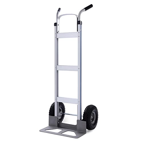 LEADALLWAY Aluminum Hand Trucks Heavy Duty with 10“ Solid Wheels,2 Wheel Dolly 550lbs Capacity