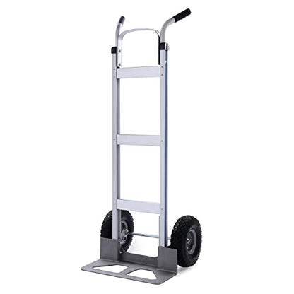 LEADALLWAY Aluminum Hand Trucks Heavy Duty with 10“ Solid Wheels,2 Wheel Dolly 550lbs Capacity
