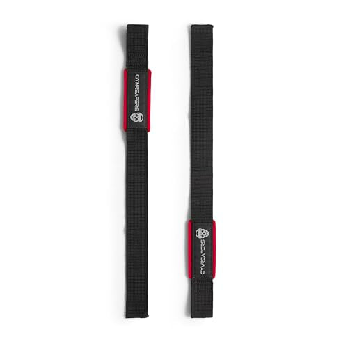 Gymreapers Lifting Wrist Straps for Weightlifting, Bodybuilding, Powerlifting, Strength Training, & Deadlifts - Padded Neoprene with 18" Cotton - color: Black/Red