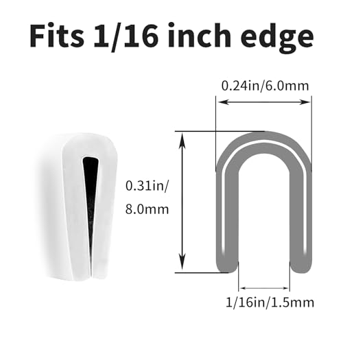 20ft(6000mm) 1/16"(1.5mm) U-05 White Rubber Edge Trim,U Channel - size: 1/16in 20ft white U-05