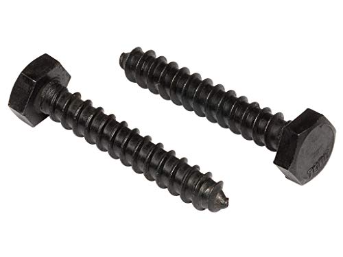 1/4" x 1-1/2" Stainless Steel Hex Lag Bolts (25 pcs) Black Oxidized in USA by Makers Bolt - size: 1/4 x 1-1/2 (25 pcs)