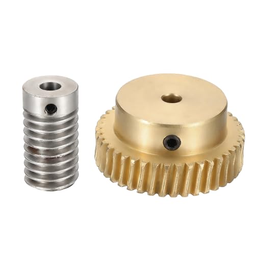 uxcell Worm Gear Set 40T 1:40 Reduction Rate1045 Steel Rod 6mm Bore - size: Gear-4mm, Rod-6mm Bore, style: 0.8M-40T