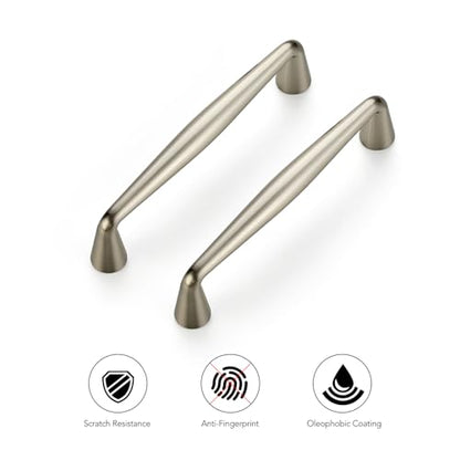 Ravinte Brushed Nickel Cabinet Handles Solid Handles,3-1/2 Inch,5 Pack - color: Brushed Nickel, size: 3-1/2 Inches Hole Center