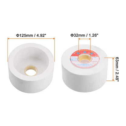 HARFINGTON Grinding Wheel 5 Inch 120 Grits Aluminum Oxide Cup Abrasive Wheels, White Corundum for Hardened Steel, Grinding Machine, White - size: 5 Inch, style: 120 Grits