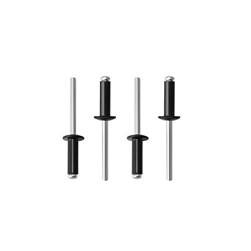 100pcs 1/4" x 1/2" Aluminum Blind Rivets, Black, 6.4 x 12mm Pop Rivets - color: Black, size: 1/4" x 1/2"