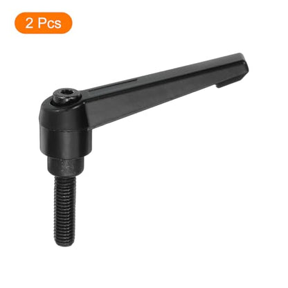 uxcell 2Pcs M8 x 25mm Adjustable Knobs Handle Male Thread Push Button Ratchet Quick Release Locking Rotating Bolt for Lathe Machinery, Black - size: M8 x 25mm