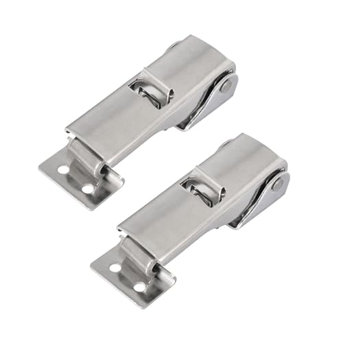 Adjustable Toggle Latch Toolbox Hasp,Equipment Latch with Safety Switch - size: D / stainless steel