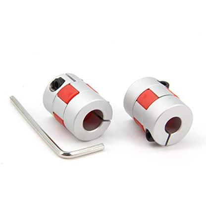 8mm to 10mm Bore Aluminium Plum Flexible Shaft Coupling Servo Stepper Motor Jaw D20xL25 Connector Flexible Shaft Couplers for 3D Printer/CNC Machine/DIY Encoder, 2pcs/Pack (8mmx10mm) - size: 8mmx10mm