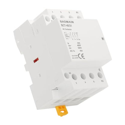BAOMAIN 24V AC 4-Pole 40A Modular Contactor, 3NO1NC, DIN Rail Mount
