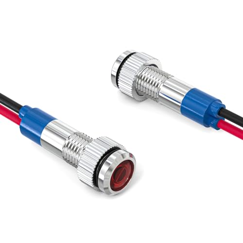 GASHER 5 PCS Energy Saving Indicator Light, LED Light 12V/24V/110V 20mA Panel Mount Light, Mounting Hole Size 6mm Red LED (12V) - color: Red, size: 6MM（12V）