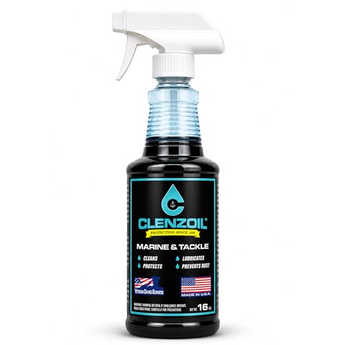 CLENZOIL Marine & Tackle - Fishing Gear Oil Lubricant - for Fish Care Reels, Boat Motors, Downriggers & More - Easily Oils Applicator - size: 16 oz Trigger Spray