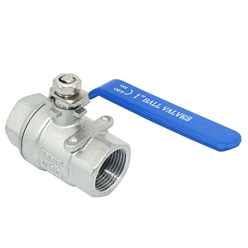 DAN SPEED 1" NPT Female SS 316 Stainless Steel Full Port Ball Valve Vinyl Handle WOG1000 - size: 1 inch 1 piece