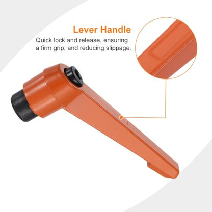 uxcell Clamping Lever Handles for Lathe, M12 Female Thread Orange 4Pcs - size: M12