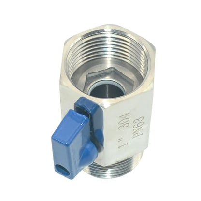 VARMHUS Pack of 2 304 Stainless Steel NPT Mini Ball Valve, Female x Male Thread Shut Off Valve for Water, Oil and Gas (1inch) - size: 1inch