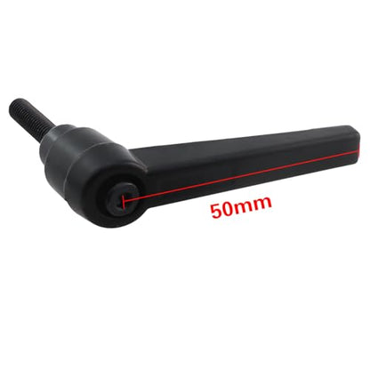 6PCS M5x20x20mm Adjustable Handle Clamping Lever Handles Black Oxidized Carbon Steel Threaded Male Studs Quick Release Ratchet Bolt Knobs for Component Fixing