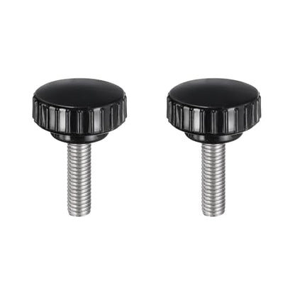 uxcell 2pcs Knurled Clamping Knobs M8 x 30mm Metric 304 Stainless Steel Male Thread Thumb Screw on Type 30mm Plastic Round Head Threaded Hand Bolt Stud Knobs Black - size: M8 x 30mm x 30mm
