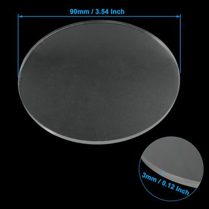 Hitefu Clear Circle Acrylic Sheets, 3.5 Inch, 10 Packs, 3mm Thick - size: 3.5 Inch