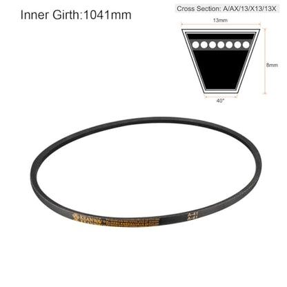 uxcell A41 Drive V-Belts 41" Inner Length 13mm Width 8mm Thick JIS Standard A-Section Rubber Drive Industrial Transmission Belt - size: 41"