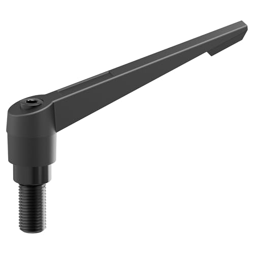 Clamping Lever Handles, M12 x 25mm Male Thread, Adjustable Quick Release Locking Rotating Screw Bolt Stud Knobs Apply for Lathe Machinery, Black - size: M12 x 25mm