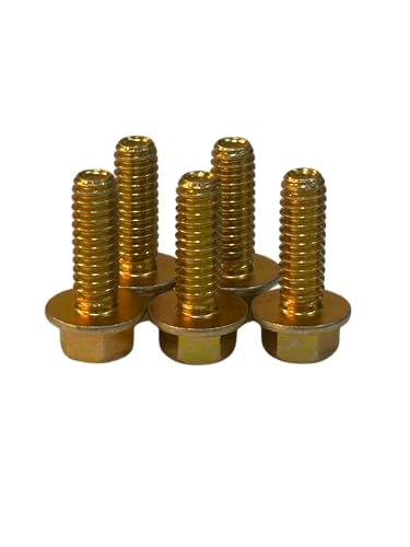 (100 Pieces) 1/4-20x3/4 Grade 8 Hex Flange Bolts Screws UNC Coarse Full Threads Zinc Yellow Trivalent