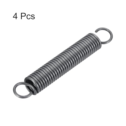 uxcell Extension Spring - 2.5mm Wire Dia, 18mm OD, 120mm Free Length, Silver, Oil Rubbed, Stainless Steel, 4Pcs - size: 120mm