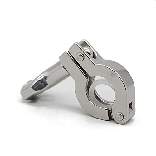 Tri Clamp 0.5-0.75" Stainless Steel 304 Heavy Duty Sanitary Clamp Single Pin with Silicone Gasket - size: 0.75 inch(flange size 25.2mm)
