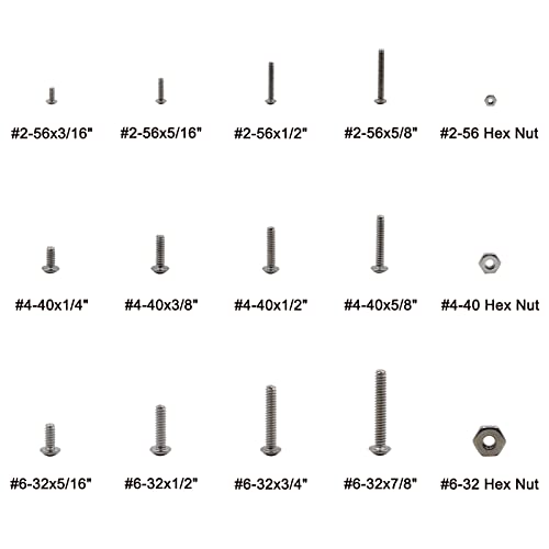 #2-56#4-40#6-32 UNC 304 SS Button-Head Socket Cap Screws & Nuts Kit - size: #2-56 #4-40 #6-32 UNC