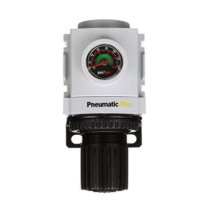 PneumaticPlus PPR4-N04BG Compressed Air Pressure Regulator, 1/2" NPT - size: 1/2" NPT