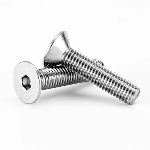 M10-1.5 x 30mm Flat Head Hex Socket Cap Screws Countersunk Bolts, 304 Stainless Steel, Machine Fully Threaded, Metric Allen Socket Drive, Bright Finish, 10PCS - size: M10-1.5 x 30mm(10PCS)