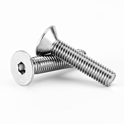 M10-1.5 x 30mm Flat Head Hex Socket Cap Screws Countersunk Bolts, 304 Stainless Steel, Machine Fully Threaded, Metric Allen Socket Drive, Bright Finish, 10PCS - size: M10-1.5 x 30mm(10PCS)