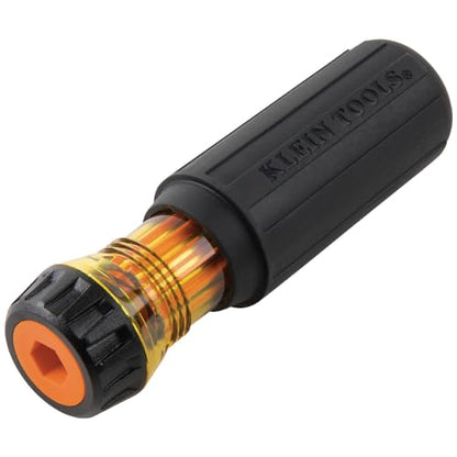 Klein Tools 32293 Insulated Screwdriver, 2-in-1 Screwdriver Set with Flip Blade, #2 Phillips and1/4-Inch Slotted Tips, Double-Ended Blades - size: #2 PH + 1/4 SL