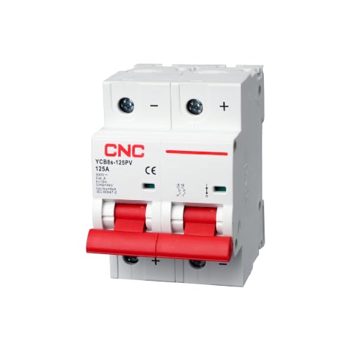 CNC DC Miniature Circuit Breaker, 2 Pole 500V 100 Amp DIN Rail Mount Isolator for Solar PV System, Thermal Magnetic Trip, High Current DC Disconnect Switch MCB 2P C100 - size: 100 Amp