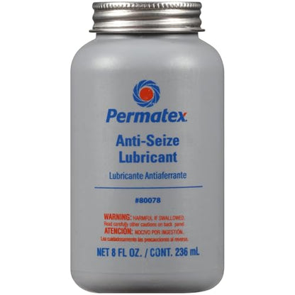 Permatex 80078 Anti-Seize Lubricant with Brush Top Bottle, 8 oz. - size: 8 Oz. (Pack of 1)