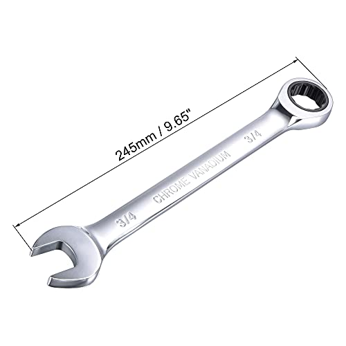 uxcell 3/4 Inch Ratcheting Combination Wrench SAE 72 Teeth 12 Point Ratchet Box Ended Spanner Tools, Cr-V - size: 3/4"