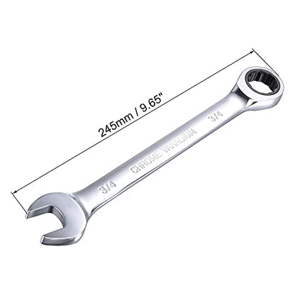 uxcell 3/4 Inch Ratcheting Combination Wrench SAE 72 Teeth 12 Point Ratchet Box Ended Spanner Tools, Cr-V - size: 3/4"