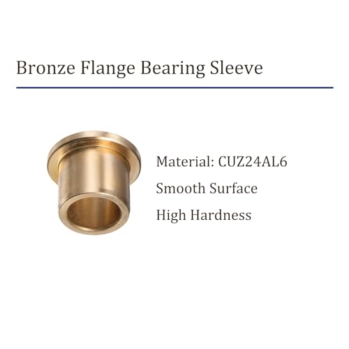 1pcs Bronze Flange Bearing Sleeve [15mm Bore x 21 OD x 20mm Flange Thickness] Self-Lubricating Bushings - size: 15 x 21 x 20mm