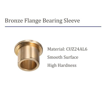 1pcs Bronze Flange Bearing Sleeve [15mm Bore x 21 OD x 20mm Flange Thickness] Self-Lubricating Bushings - size: 15 x 21 x 20mm