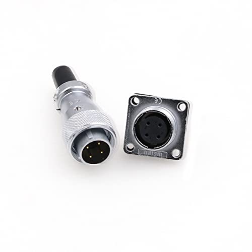 WS16 4 Pin Aviation Connector Waterproof Plug Male Female Square Socket Metal Threaded Signal LED Industrial Equipment - size: 4Pin