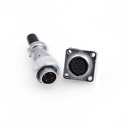 WS16 4 Pin Aviation Connector Waterproof Plug Male Female Square Socket Metal Threaded Signal LED Industrial Equipment - size: 4Pin