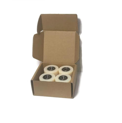 Generic Nylon Pulley 4 pcs 1.5-inch Nylon Roller Wheel with Bearings, CNC Guiding Wheel Flat Belt Idler (1.5in Diameter - 2 in Wide - 3/8 in Bearing) - size: 1.5 * 2