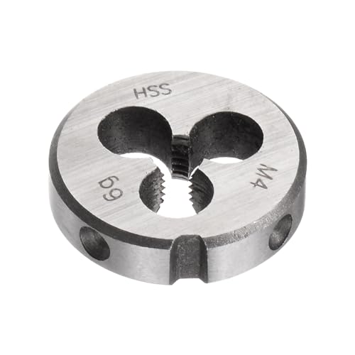uxcell Round Threading Dies, Metric M4 x 0.7 Thread (Right Hand), High Speed Steel (HSS) Screw Cutting Die Repair Tool - size: M4 x 0.7