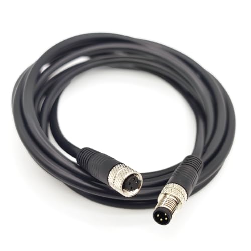 M8 4 Pins Male to Female Connector Cable, A Code Straight Molding Cable Female to Male Aviation Sensor Electrical PVC Cable 60V 4A AC/DC Industrial Molded Cable AWG24（2Meter） - size: 6.56ft