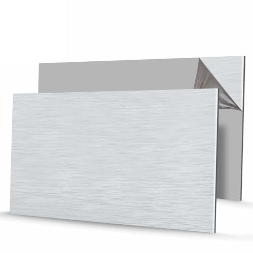 Blulu 2 Pcs Aluminum Composite Sheet, 1/8" Thick Plate, Silver, 48"x24" - size: 48"x24"