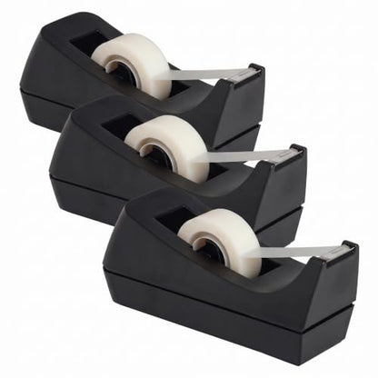 Business Source Standard Desktop Tape Dispenser, Black, 1 in (BSN32954) (Pack of 3) - size: 1 In (Pack of 3)