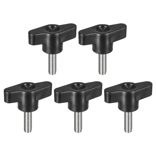 uxcell 5Pcs Clamping Screw Knob, M6 x 20mm Metric 304 Stainless Steel T Shaped Thumb Screws Handle for Quick Remove Hand Tightening Knob Replacement - size: M6 x 20mm