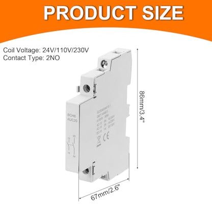 MECCANIXITY AC Contactor 2 Pole 2NO 24V/110V/230V Load and Lighting Circuit
