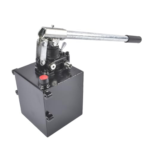 Double Acting Manual Hydraulic Pump with 5 Quart Tank and Changeover Valve, 3600 PSI 3/8" NPT Ports Piston Hand Pump Hand Operated Hydraulic Pump with 2.7 CID for Double Acting Cylinder Vahaha - size: 2.7 CID