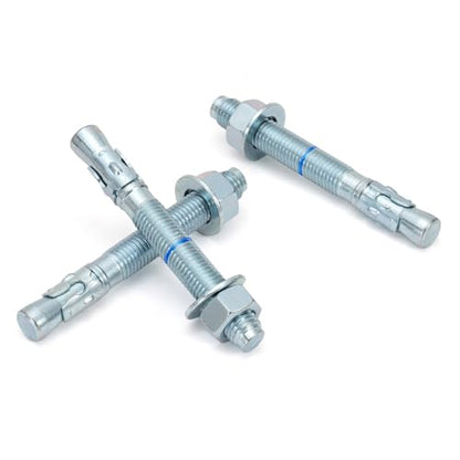 3/4" x 6-1/4" Concrete Anchors (10 Pack) 3/4 inch Wedge Anchors Bolts Zinc Plated - size: 3/4"x6-1/4"