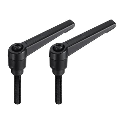 uxcell M6 x 30mm Handle Adjustable Clamping Lever Thread Push Button Ratchet Male Threaded Stud Knobs Locking Rotating Screw Handles Quick Release Bolt Black 2pcs - color: Black, size: M6 x 30mm